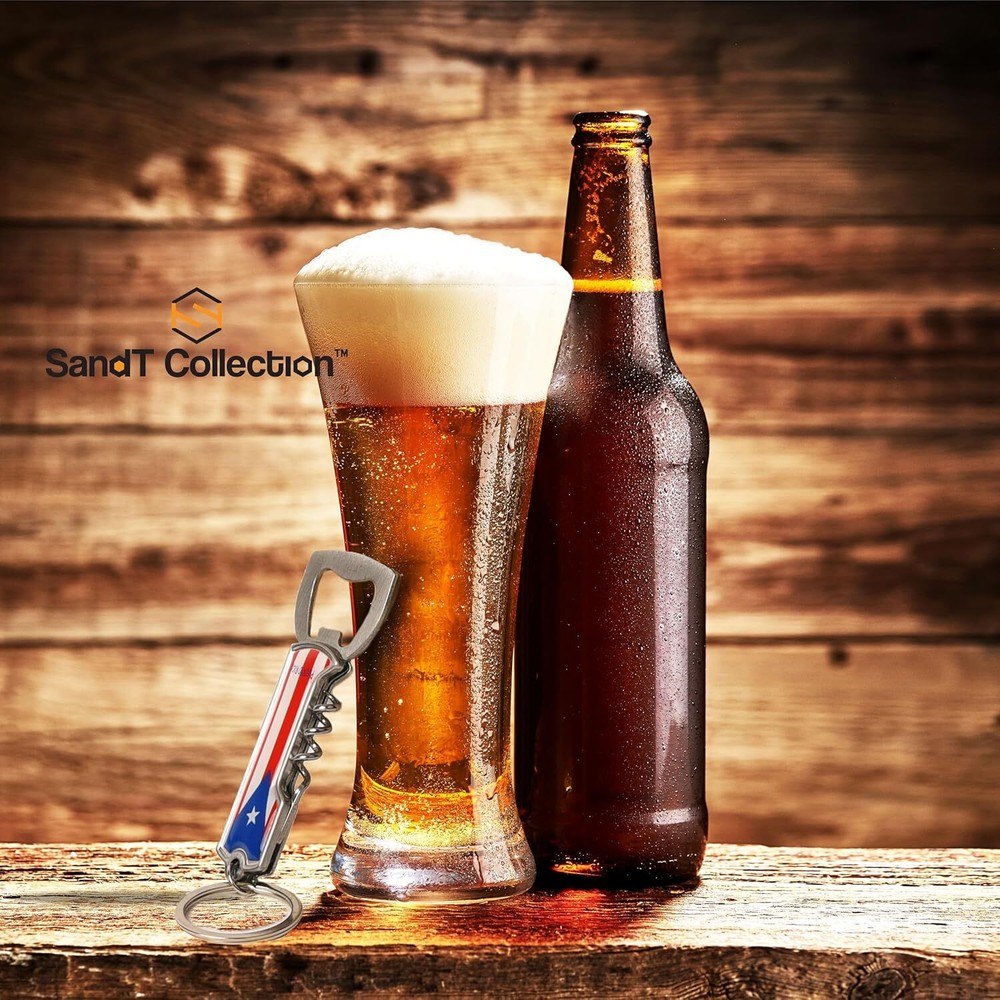 Multifunctional Bottle Opener Keychain Corkscrew Keychains - Carribean Countries