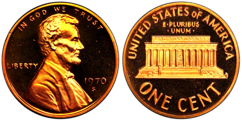 1970 S BU +  PROOF LINCOLN MEMORIAL CENT