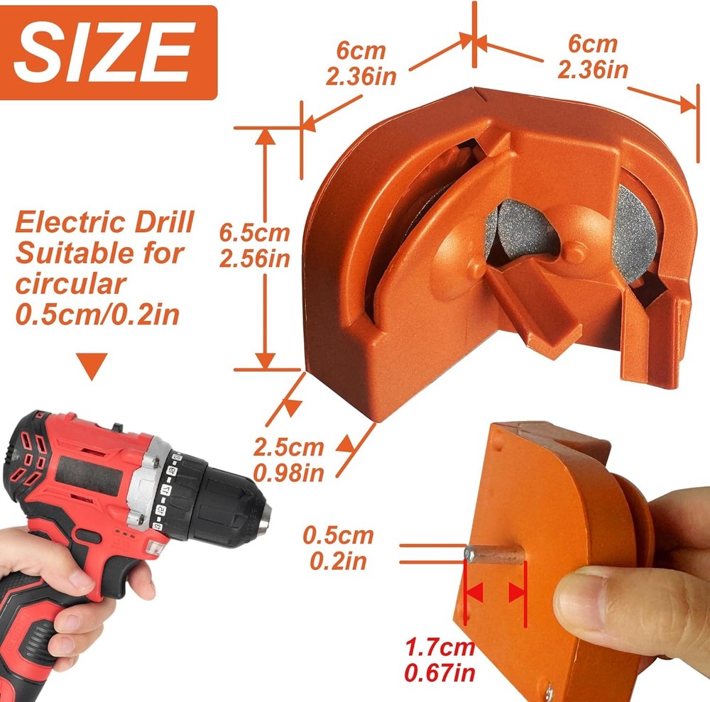 Drill Bit Sharpener,Portable Sharpener,Multipurpose Orange