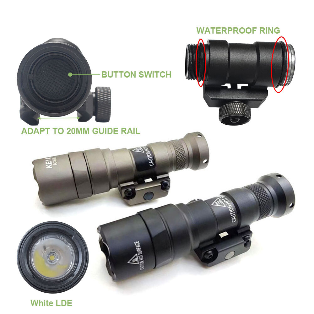 SOTAC Tactical M300B Scout Light White LED Flashlight with Remote Control Switch