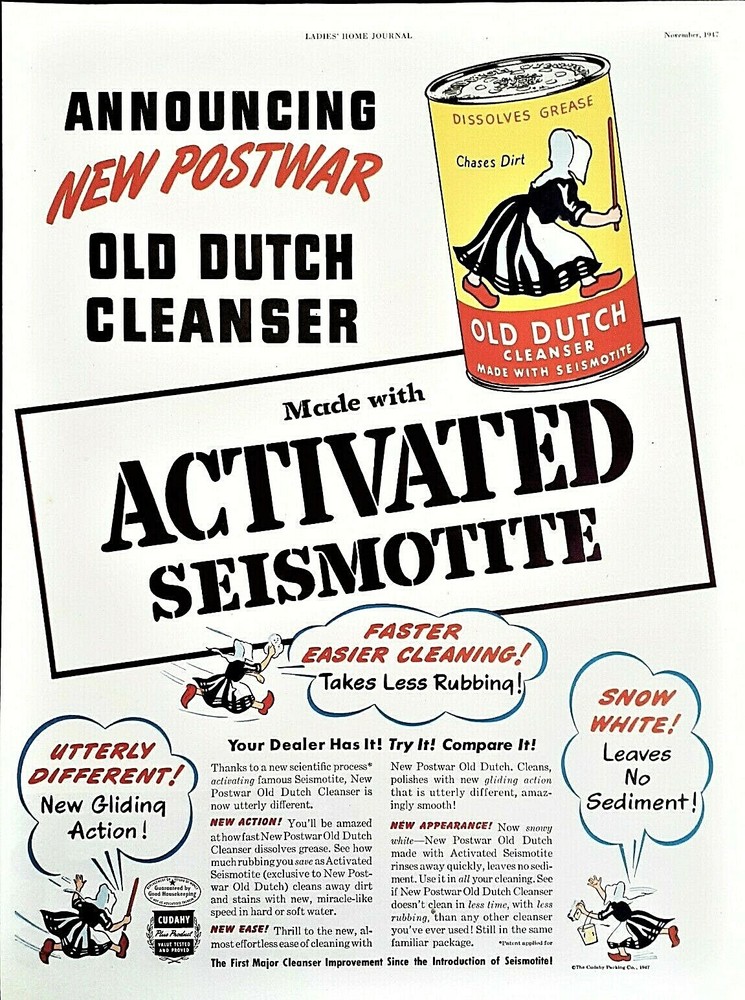 Old Dutch cleanser ad vintage 1947 original advertisement