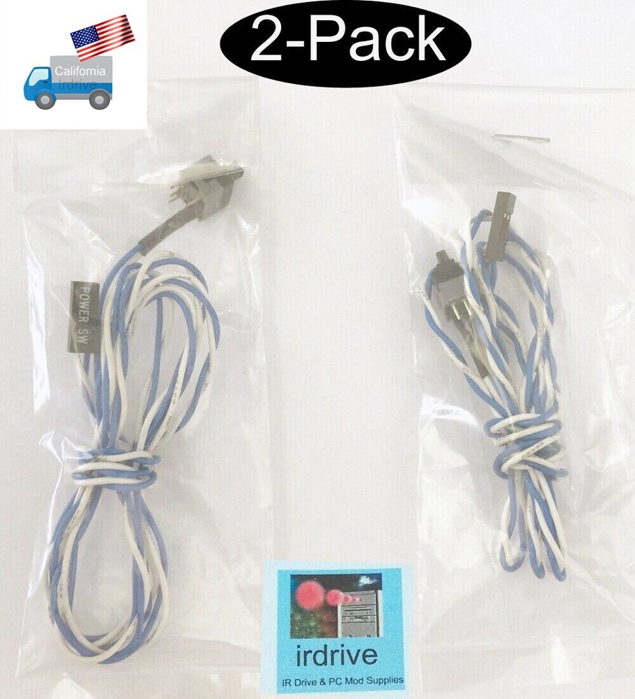 2pack: PC Case Front Panel ATX Motherboard Push Button On/Off Power Switch Cable