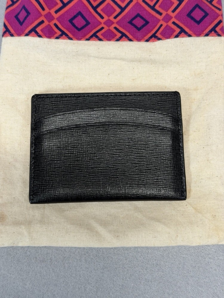 Tory Burch Robinson Leather Card Case Black