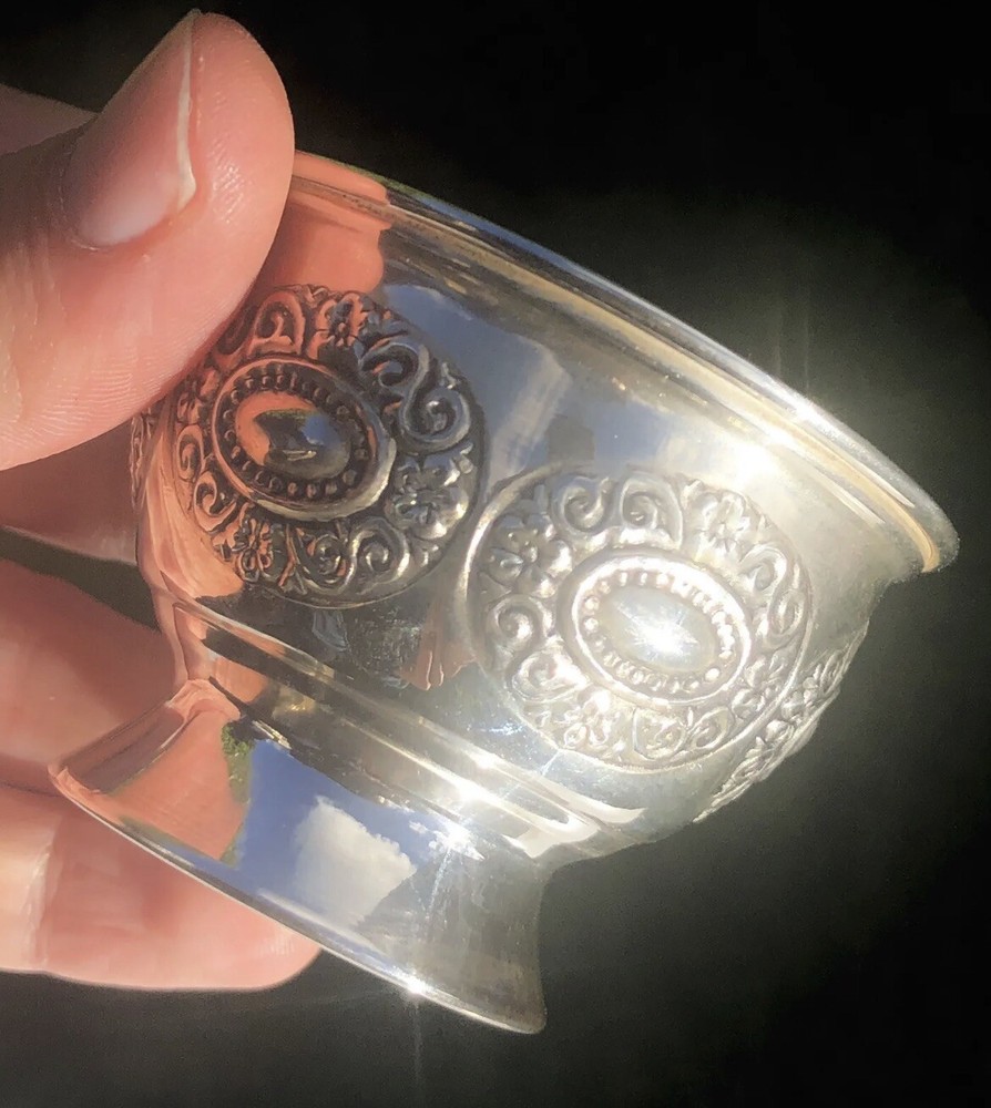Solid Sterling Silver Gilt Hallmarked Ornate Bowl