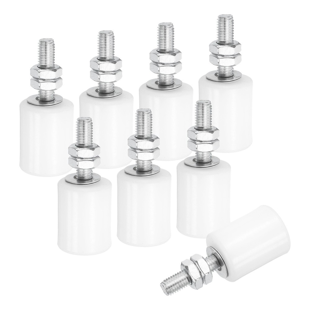 8Pcs Slide Gate Guide Roller, 1-5/8" Nylon Sliding Gate Support Assembly, White