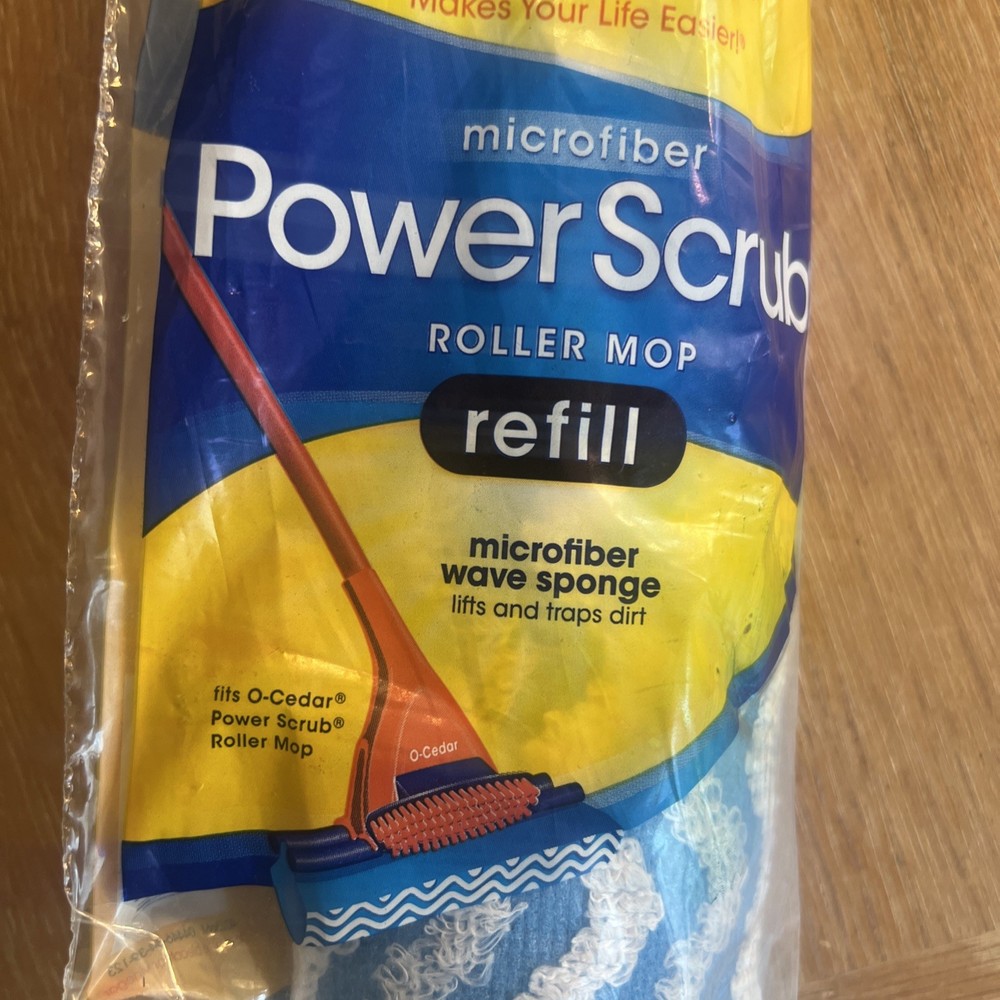 O Cedar Roller Mop Refill Microfiber Wave Sponge Fits Power Scrub Roller Mop NEW