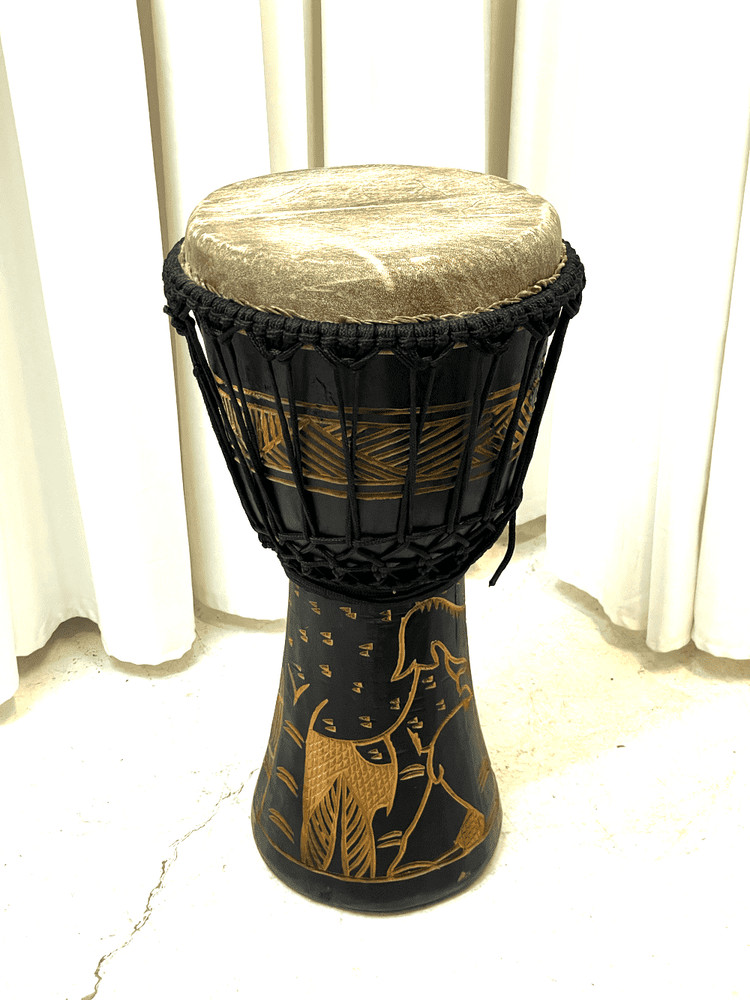 Vintage, African, handmade leather drum