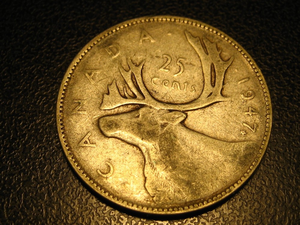 1947 Maple Leaf 80% Silver Canadian Quarter