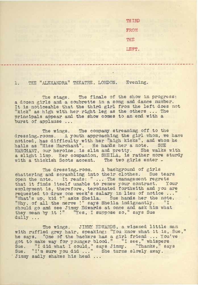G E Moore THIRD FROM THE LEFT Original treatment script for an #142326