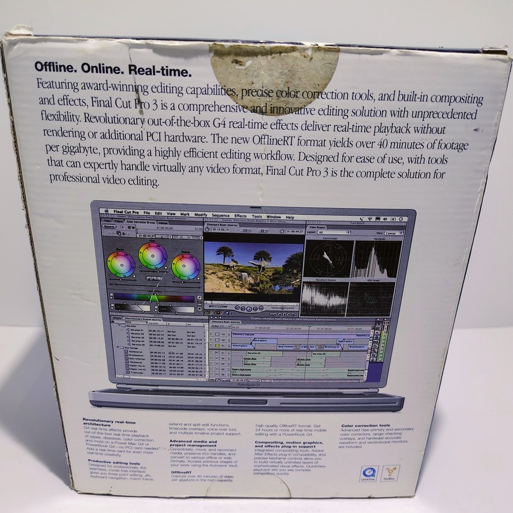 Final Cut Pro 3 for Mac/Apple User Manuals Original Final Cut Disc