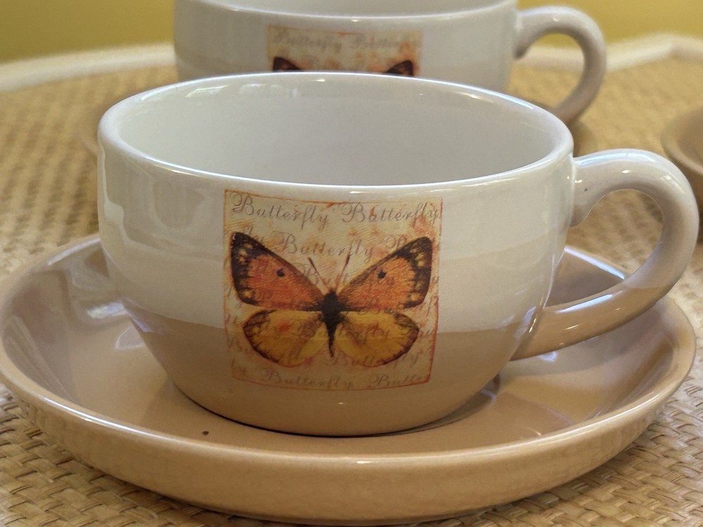 Montefiori Hogar "Butterfly" Cup & Saucer Set(6)