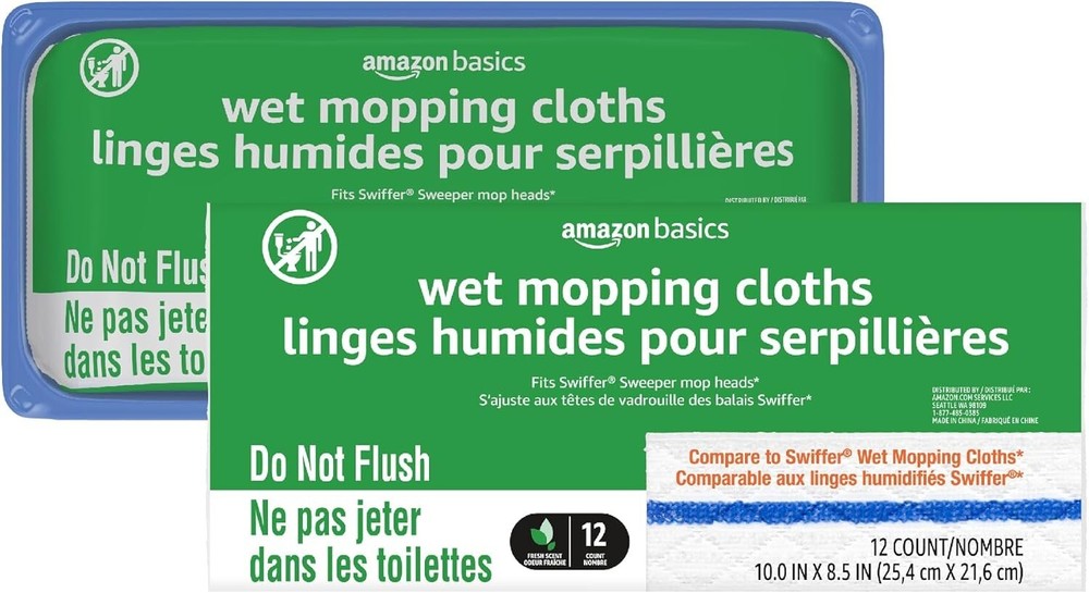 Efficient Wet Mopping Cloth Refills - 24 Microfiber Pads for Spotless Floors