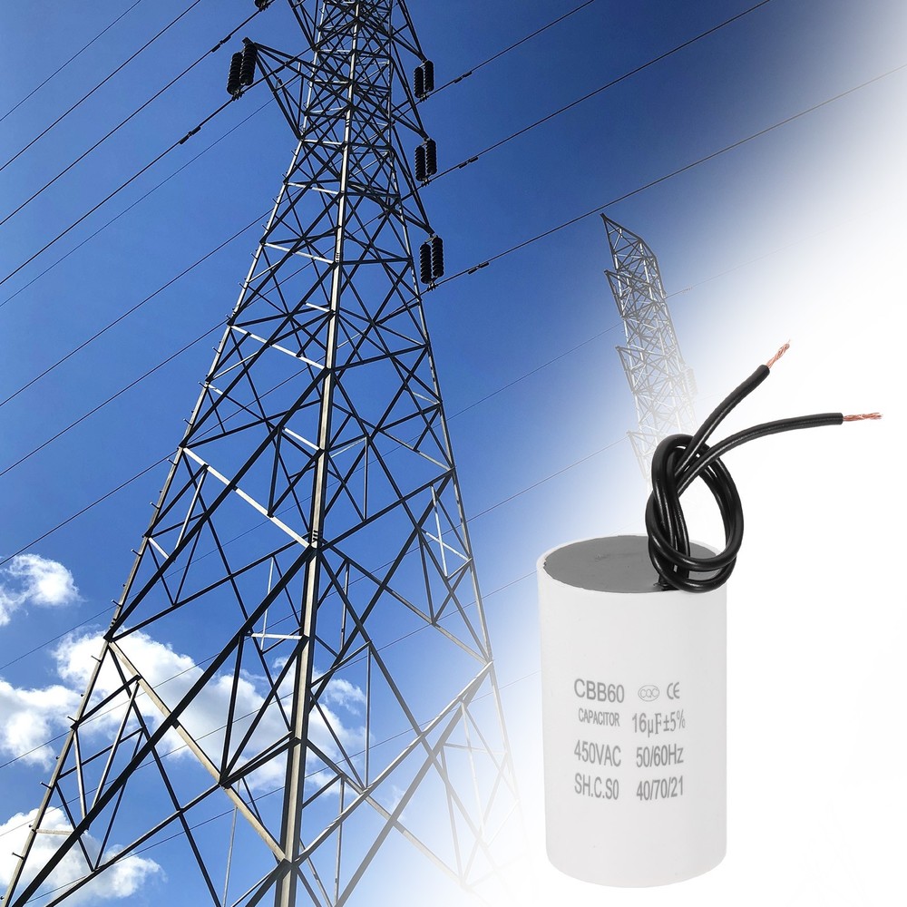 16uF CBB60 Running Capacitor, 2 Pcs Run Capacitor,White