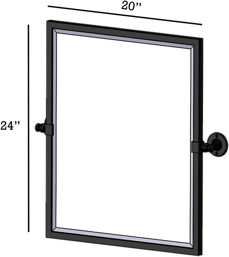 Black Metal Framed Pivot Rectangle Bathroom Mirror Tilting Beveled Vanity Mirror