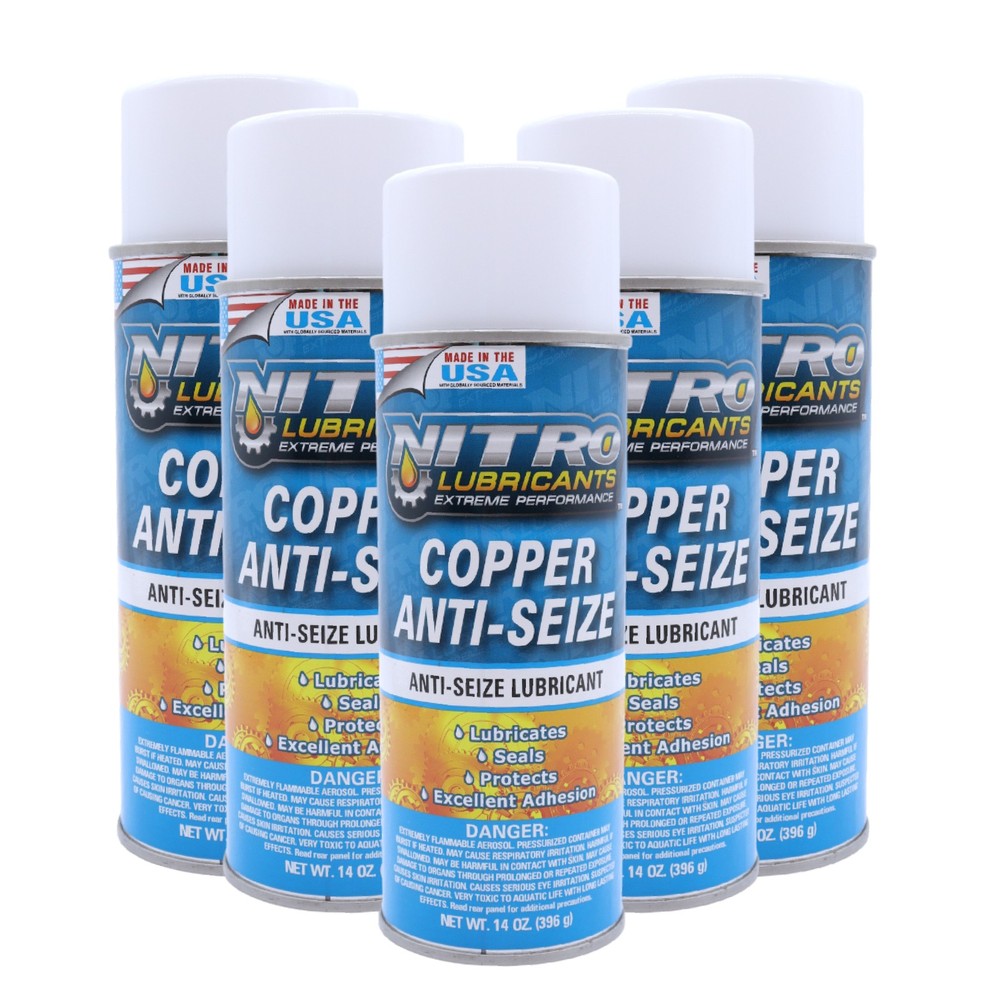 Nitro Lubricants Copper Anti-Seize – 14oz High Temp Lube & Protectant (5-Pack)