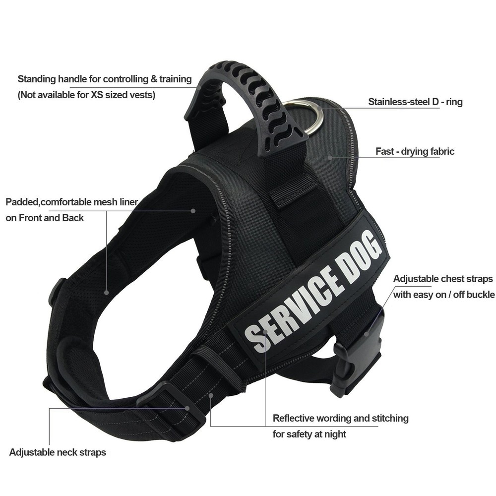 Fairwin Service Dog Vest-No-Pull Dog Harness with Handle Adjustable Reflectiv...