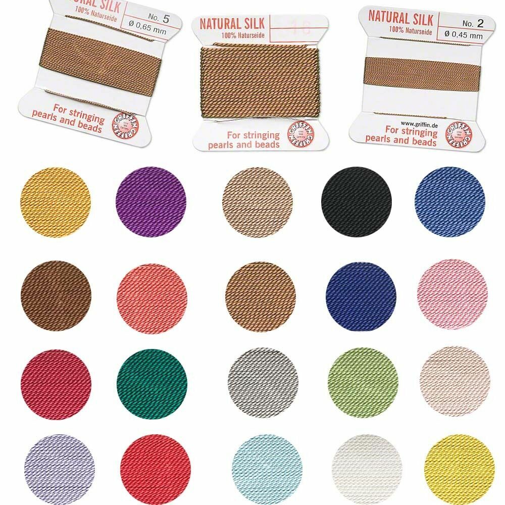 Griffin Silk Thread Attached Needle Beading Knotting Cord Stringing Beads Pearls