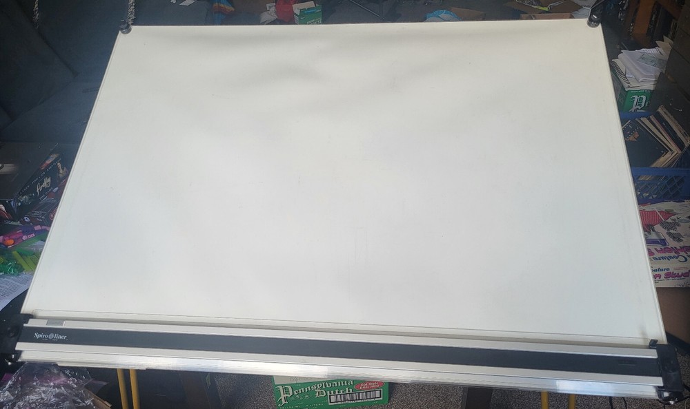 Adjustable Height Table Top Drafting Table with Slide Ruler and Rubber Matte