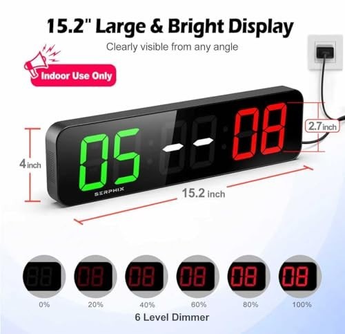 Large 15.2" Digital Scoreboard - LED Timer Clock, Remote Control, Game Score Kee