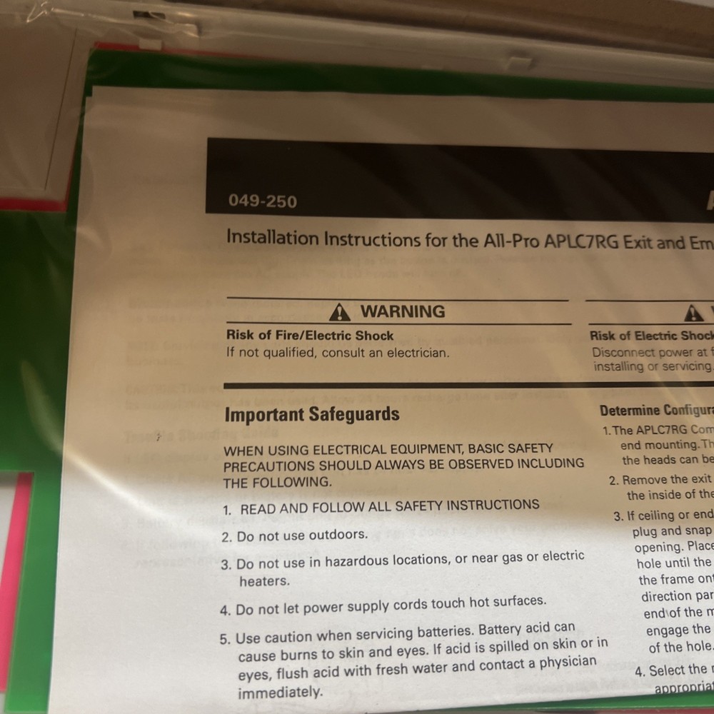 NEW - Exit Emergency Light Hardwired Exit Sign LED Light 2 Color ALL-PRO