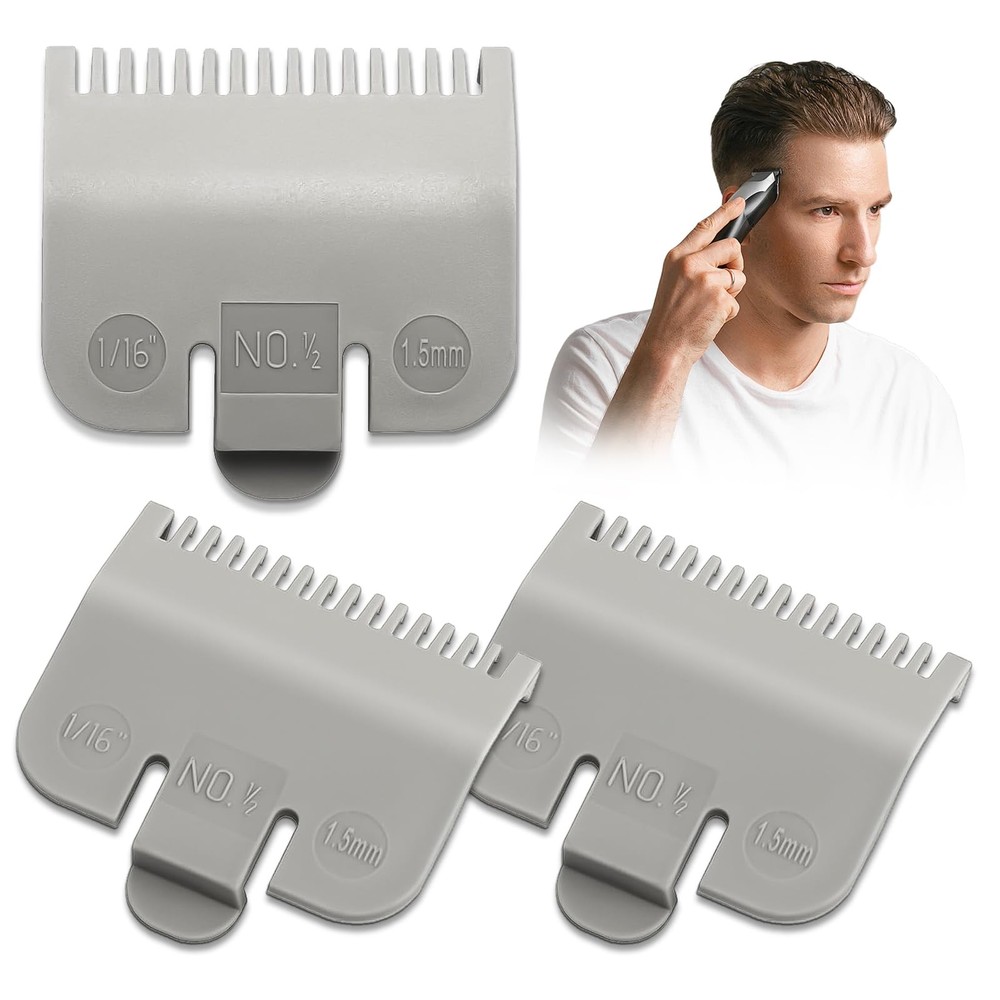 2 Pack Replacement for 1/2 Wahl Clipper Guards Set,1/16" 1.5mm Hair Grey