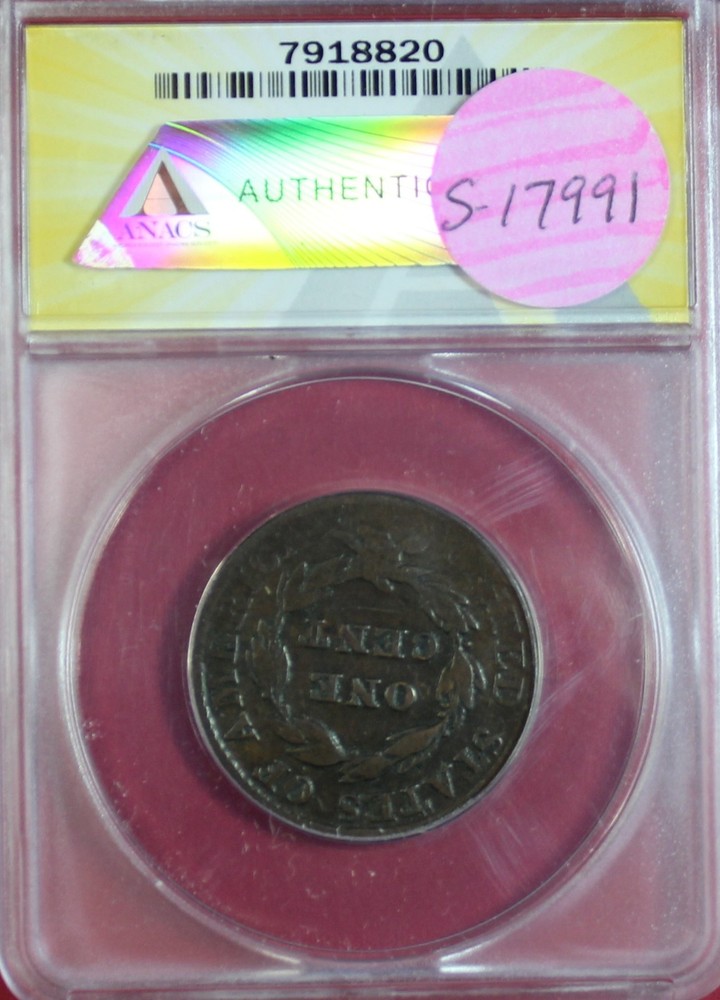 1824 LARGE CENT ANACS G6