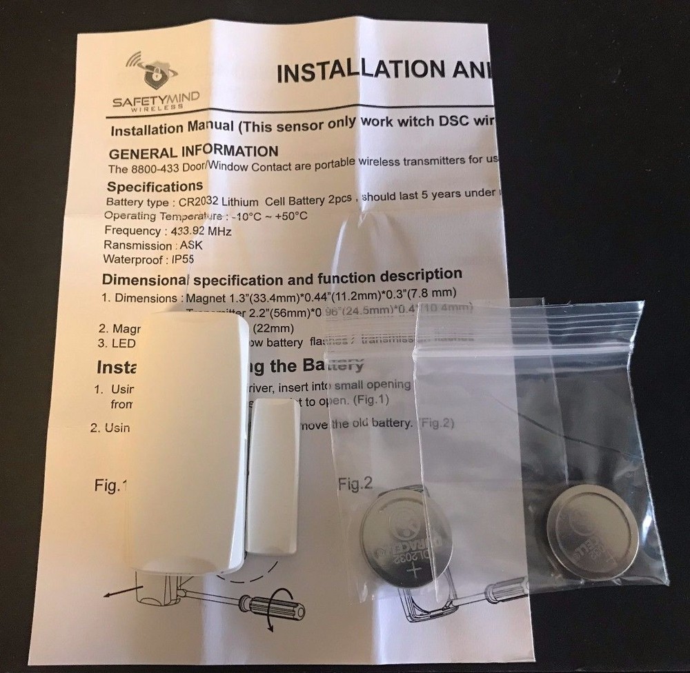 New Safetymind Wireless 8800-319.5 Wireless Micro Sensor Compatibale Interlogix