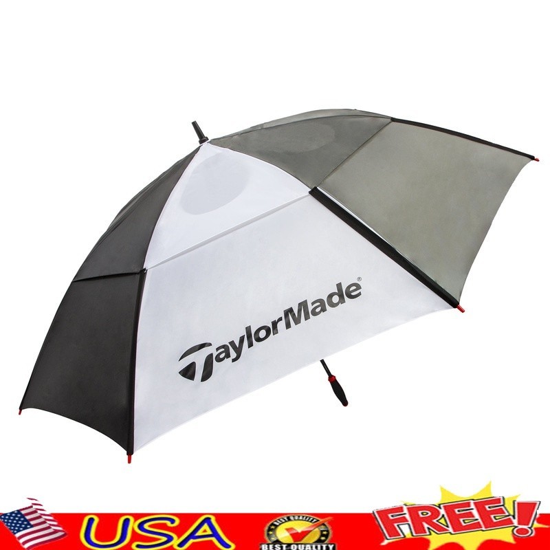 68inch Automatic Open Golf Umbrella Windproof Double Layer Canopy Vented Frame