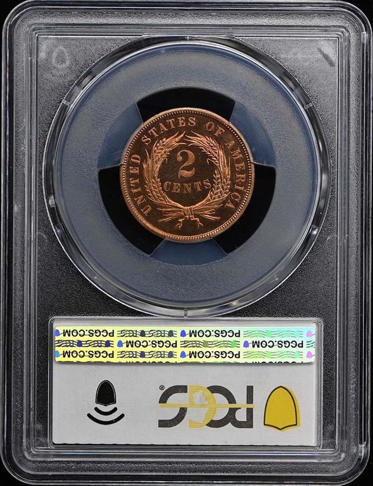 1868 2C Two Cent Piece PCGS PR66RD