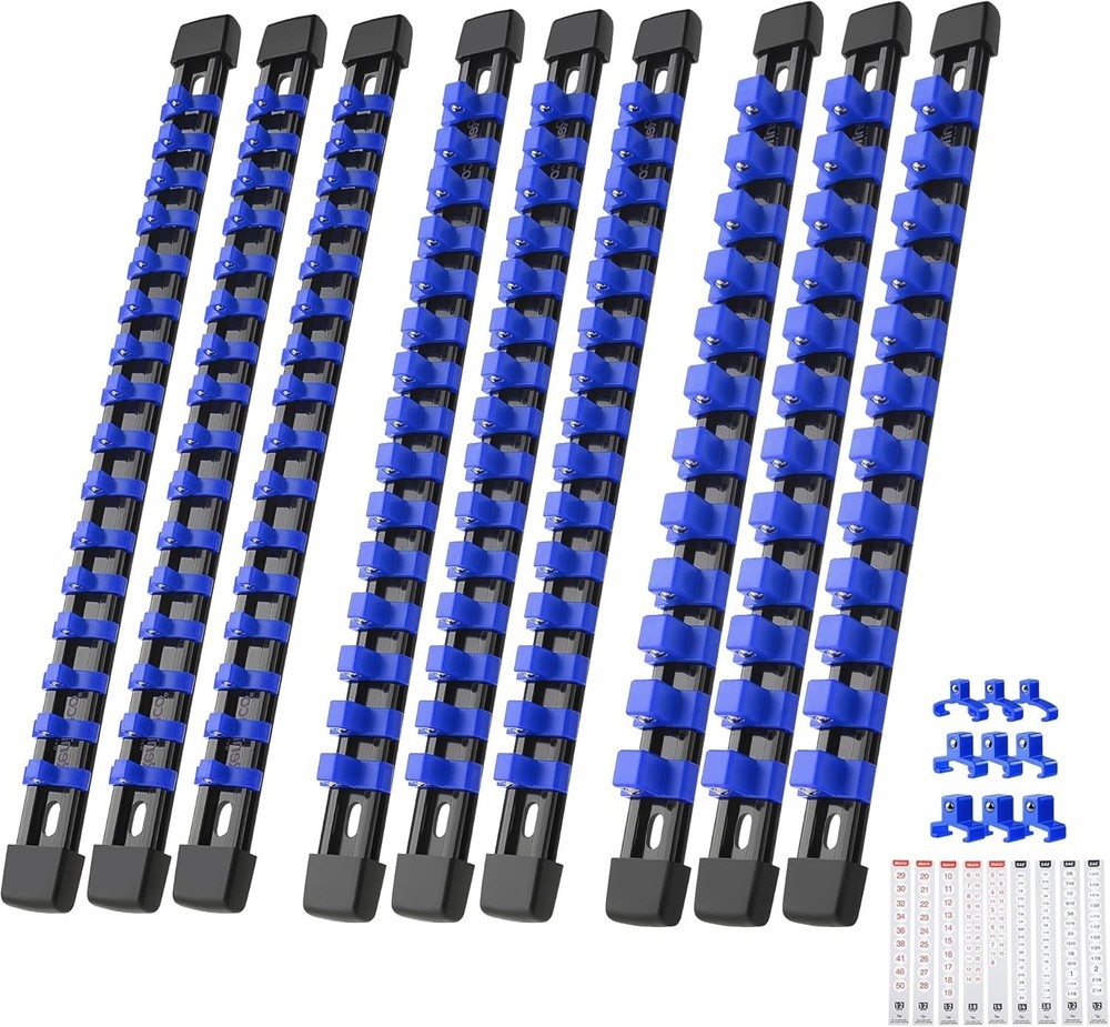 Heavy Duty 9-Piece Socket Organizer Set