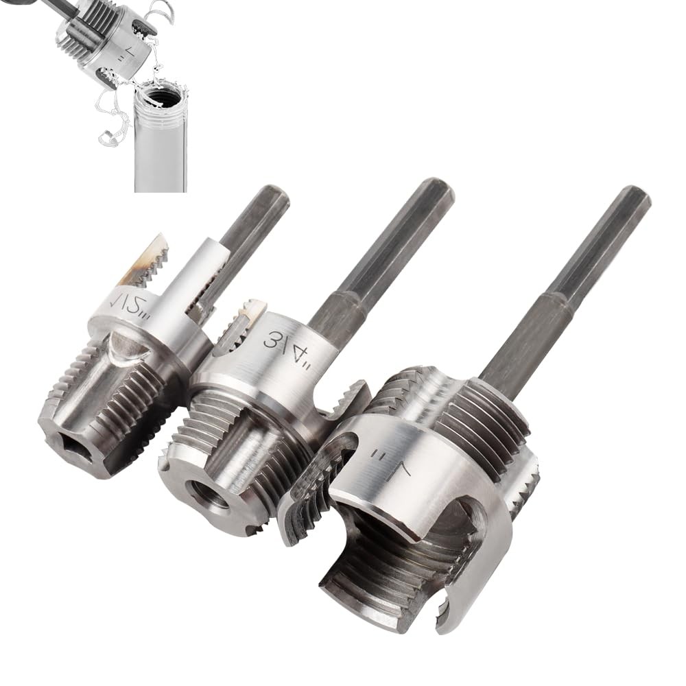 3Pcs Integrated Internal & External Pipe Threading Tool, DualFunction Pipe Th...