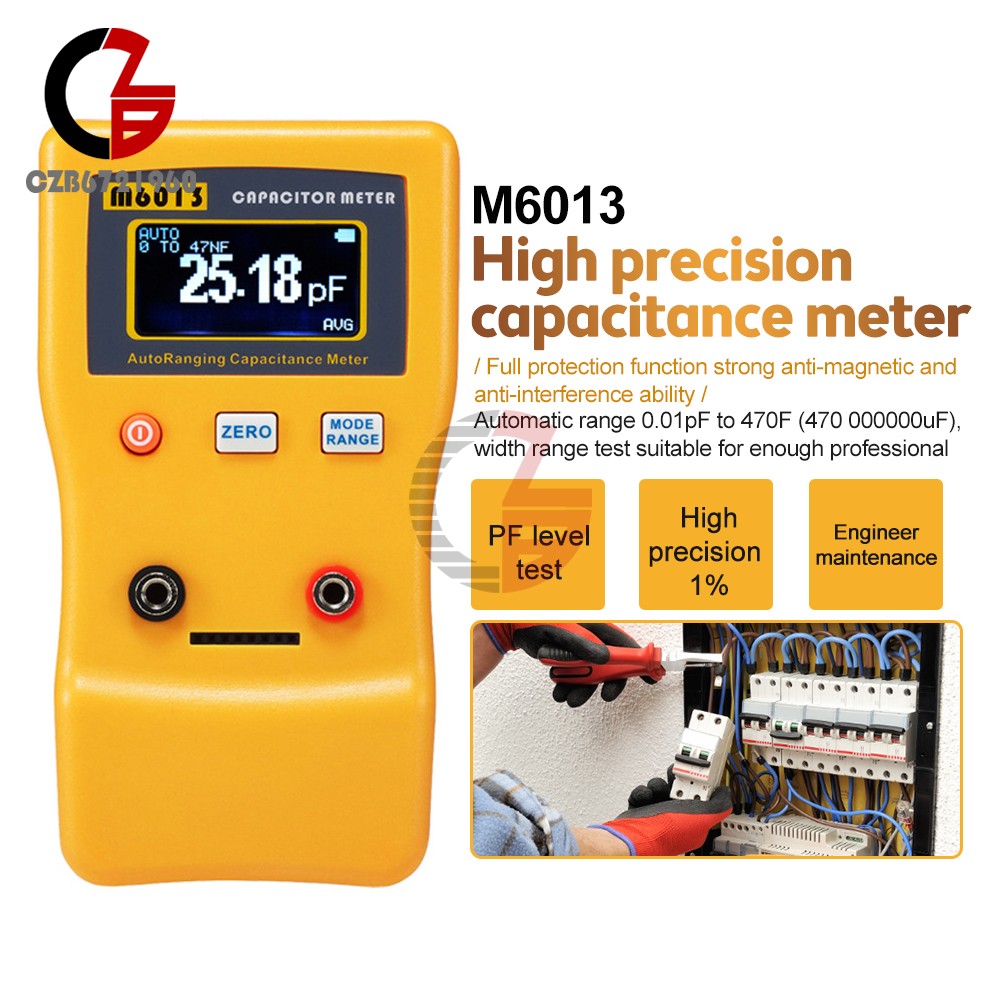 LCD High-precision Capacitor Meter Auto Range Handheld Capacitor Circuit Tester
