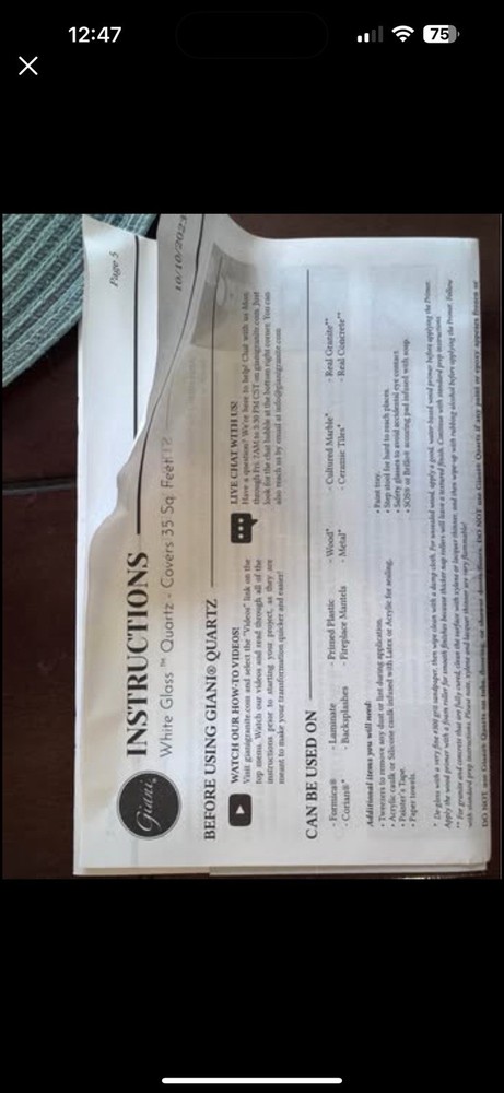 Giani Countertop Kit 2.0 - New, Open Box - White Diamond