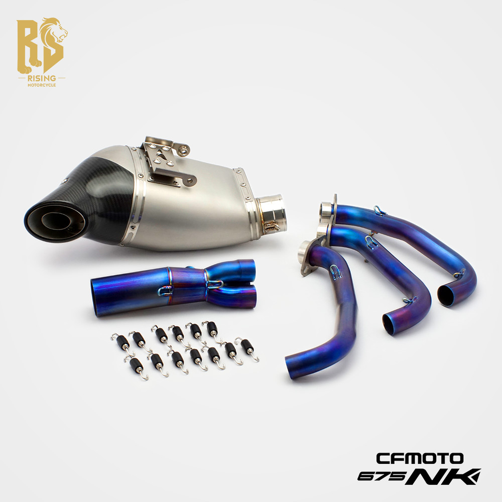 CFMOTO 675NK/SR Titanium Blue Burnt Exhaust System
