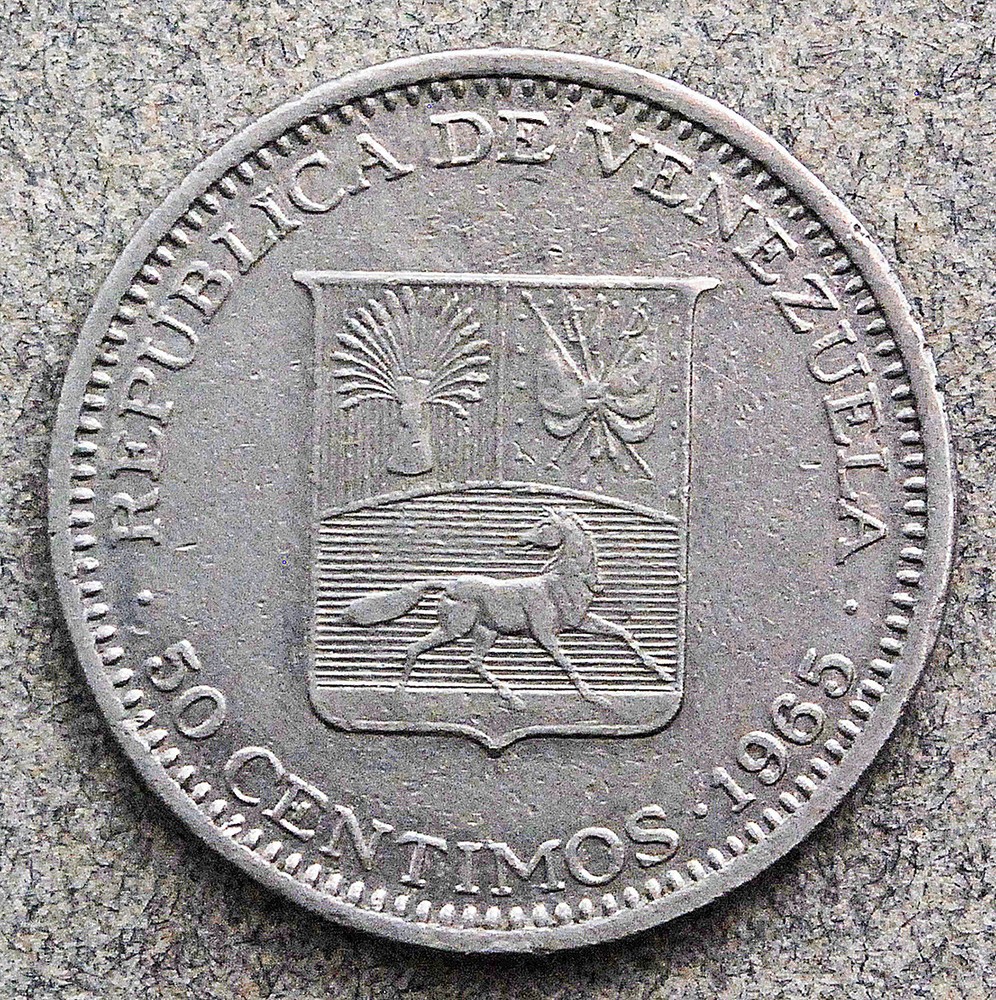 1965 Venezuela 50 Centimos Coin