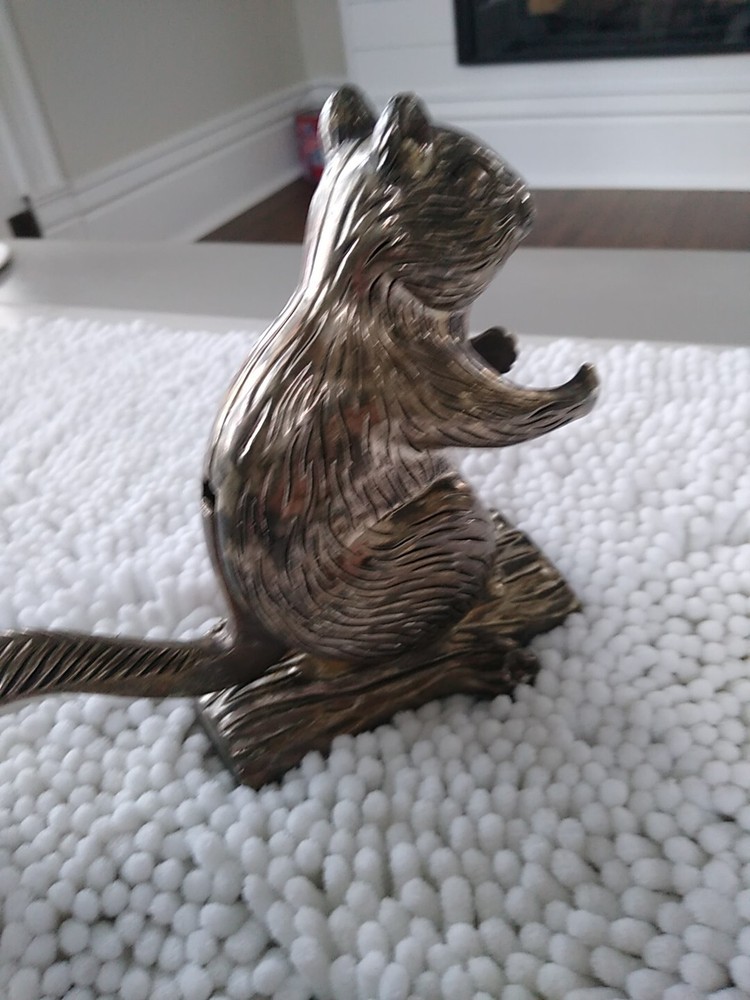 Vintage Godinger Silver Metal Squirrel Nut Cracker