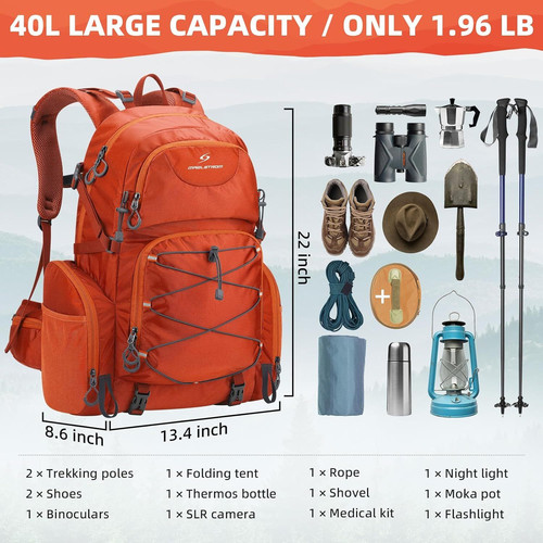 Maelstrom Hiking Backpack, 40L Waterproof Camping Daypack for Men and...