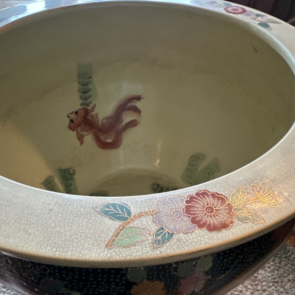 Large Satsuma Decorative Fishbowl Planter VINTAGE
