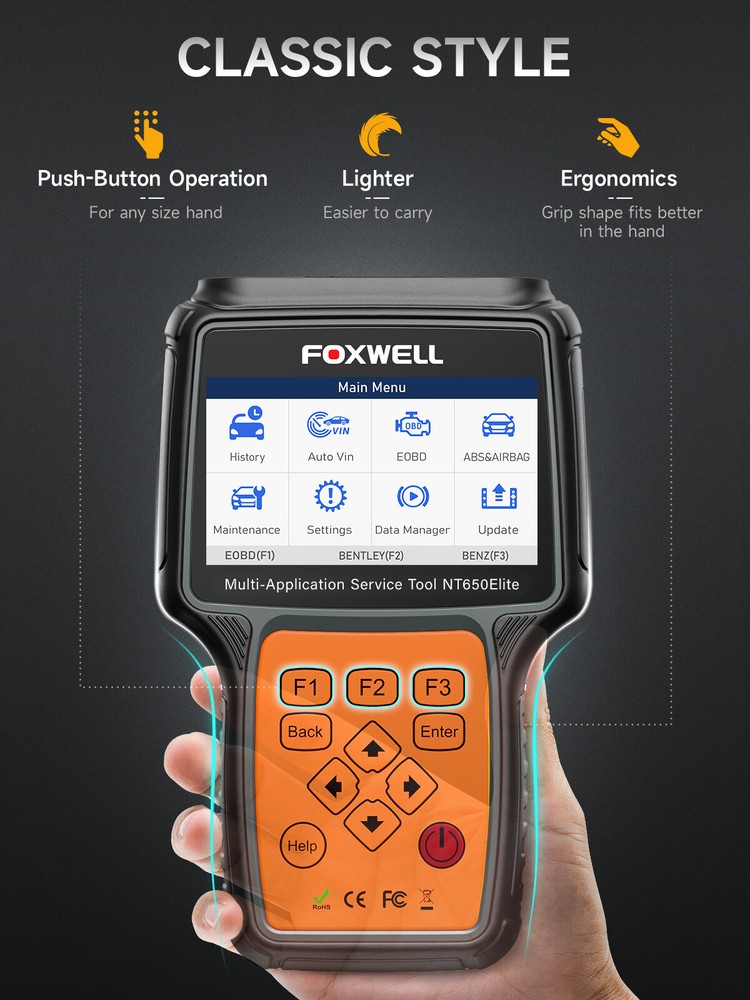 FOXWELL OBD2 Scanner Car ABS SRS Engine Systems Code Reader Bidirectional Test