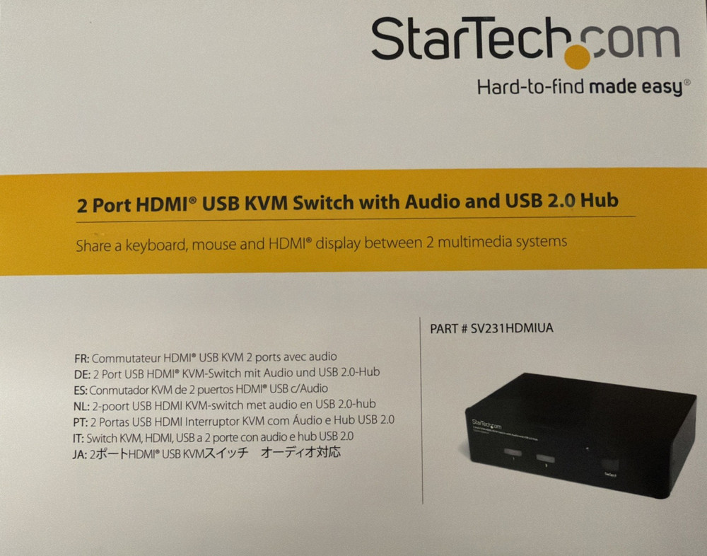 StarTech.com  (SV231HDMIUA) 2-Ports External KVM / audio / USB switch
