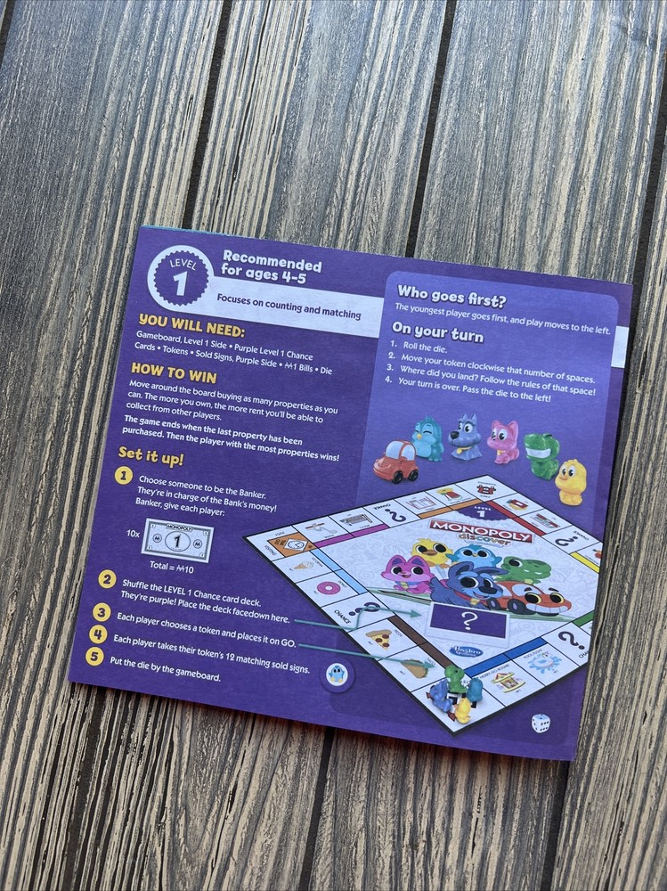 Monopoly Discover Replacement Complete Instructions