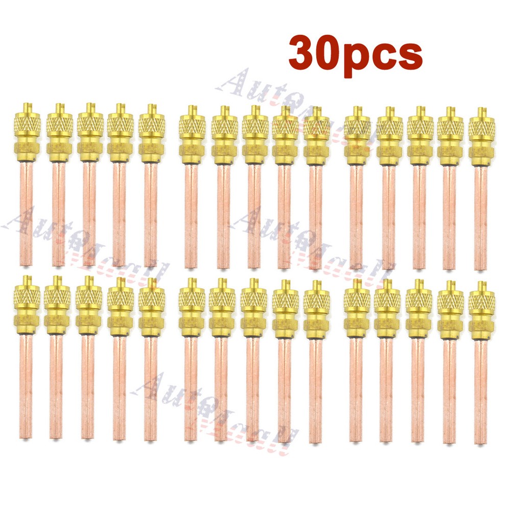 30x Service/Access Valve 1/4" SAE *1/4" OD *2.75" Stem Core AC Refrigeration Kit