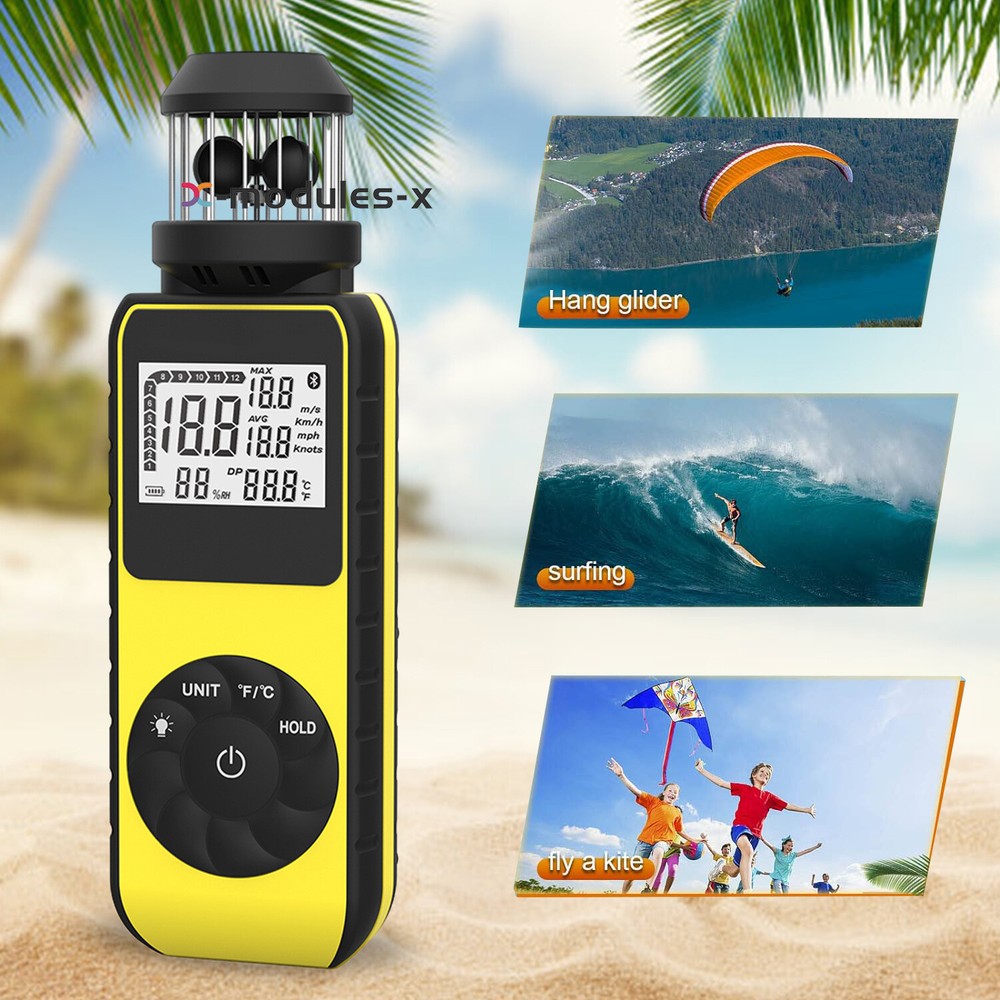 Digital Cup Anemometer Compass Measure Wind Temperature 360°Rotating + Backlight