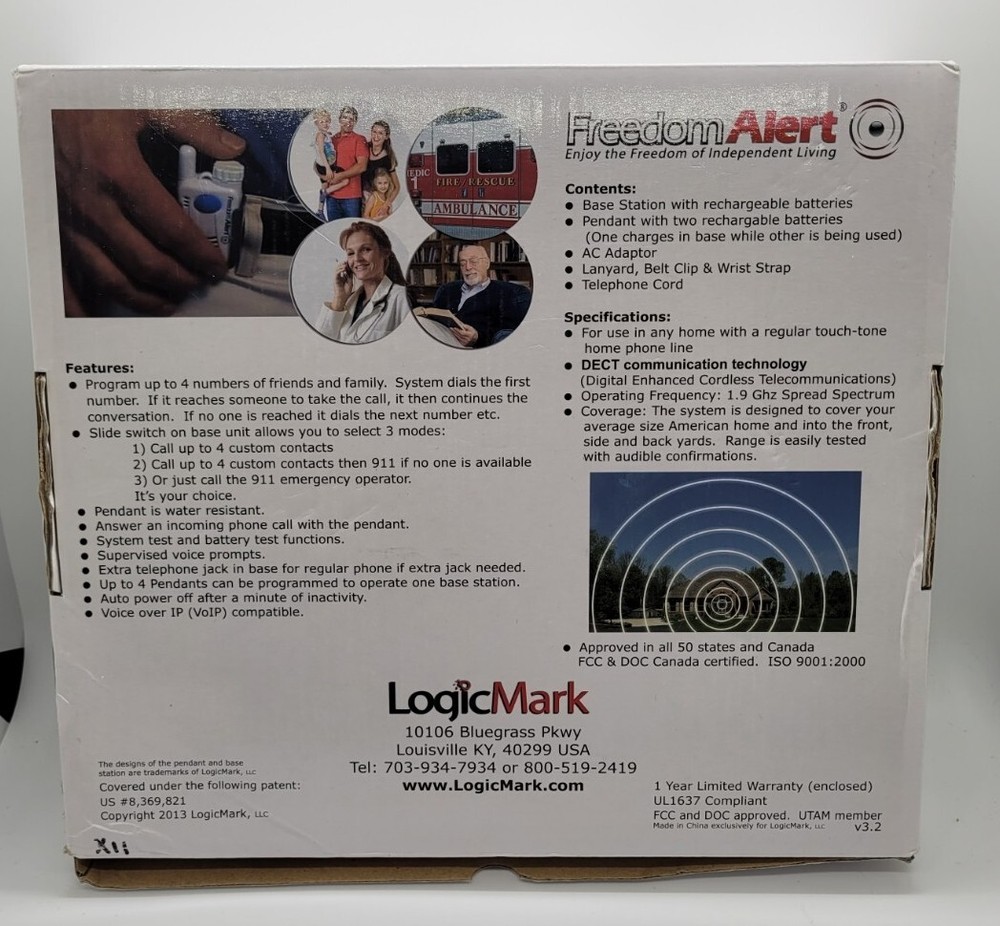 TESTED + WORKING LogicMark FreedomAlert BASE UNIT ONLY