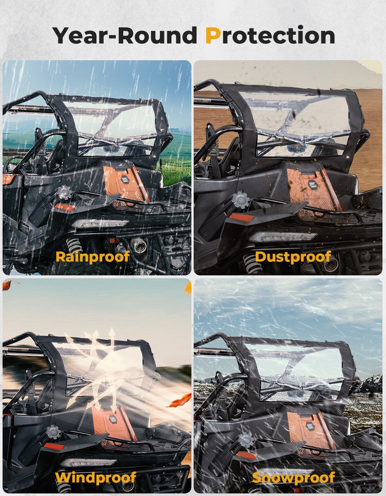UTV Rear Soft Window Windshield Panel Waterproof for 2020-2024 CFMOTO ZForce 950
