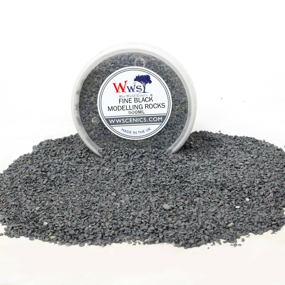 Fine Black Modelling Rocks 1-3mm | Wargame Scenery & Basing Material