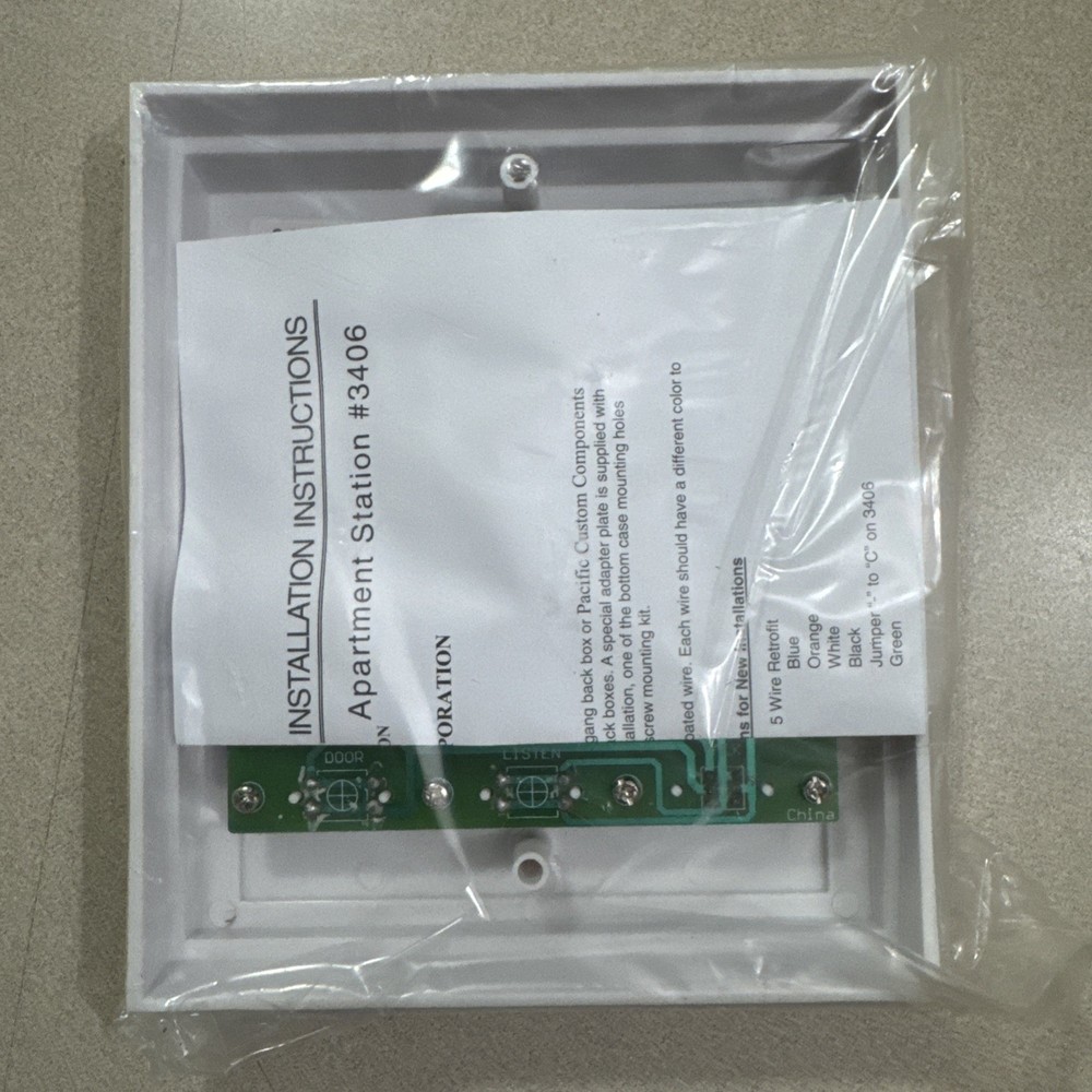 Pacific Electronics Apartment Intercom Station 3406 5/6 wired connect