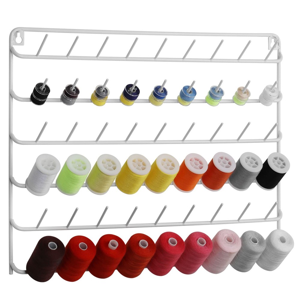 Thread Holder Wall 54-spool Sewing Thread Rack Wall Mount Embroidery Thread H...