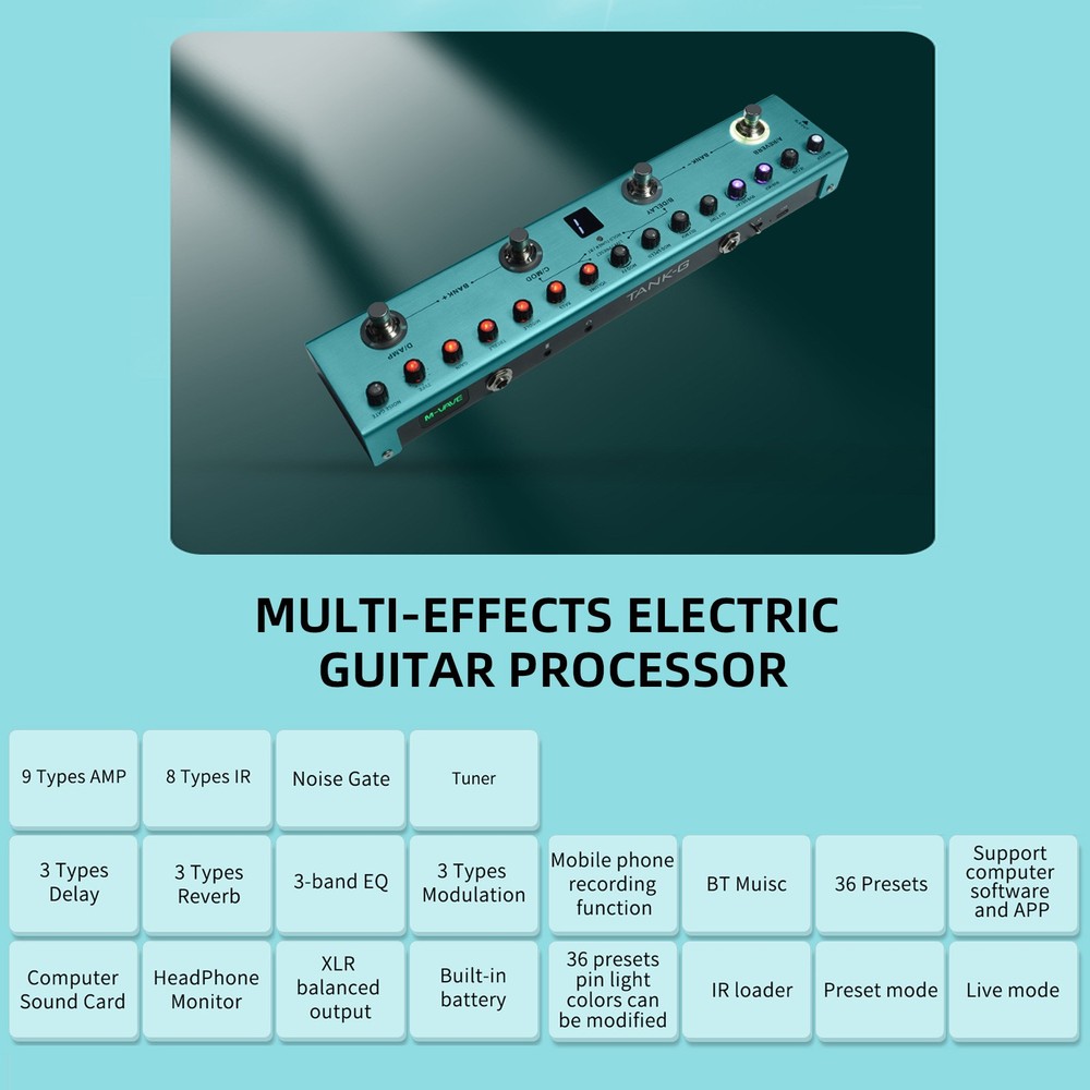 M-VAVE Tank-G Multi-Effects Processor Guitar Multi-Effects Pedal With 36 Presets