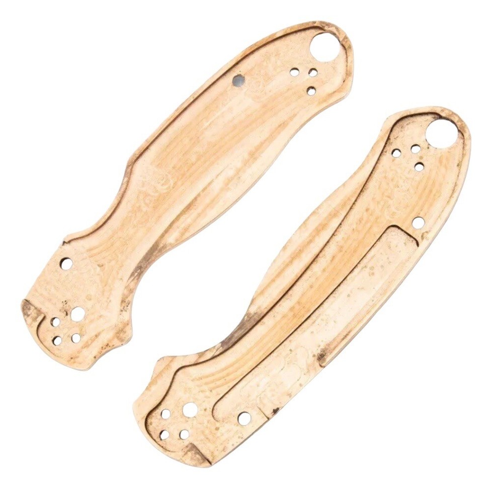 Scikio Custom Spyderco Para 3 Bronze Handle Scales